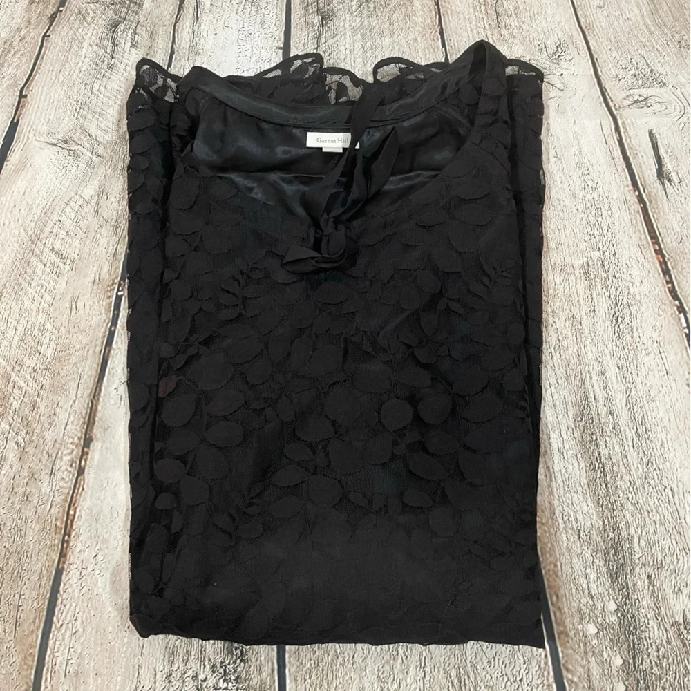 Women’s Garnet Hill Boheme easy lace black dress, size 10 - Picture 5 of 7